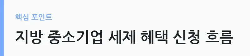 지방 중소기업 세제 지원 과세특례 안내 — 지방 중소기업 세제 혜택 신청 흐름