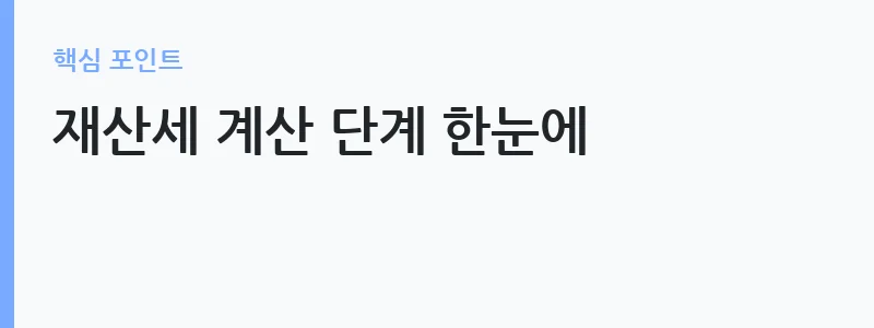 2026 재산세 계산기 세율 공정시장가액비율 정리 — 재산세 계산 단계 한눈에