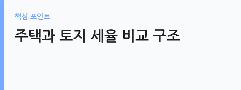 2026 재산세 계산기 세율 공정시장가액비율 정리 — 주택과 토지 세율 비교 구조