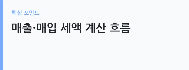 2026 부가가치세 신고 및 세정지원 변경사항 안내 — 매출·매입 세액 계산 흐름