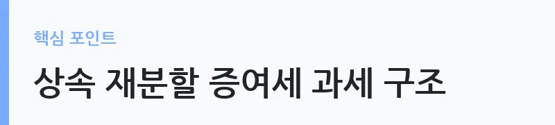 상속재산 운용 시 증여세 과세 판단 기준 안내 — 상속 재분할 증여세 과세 구조