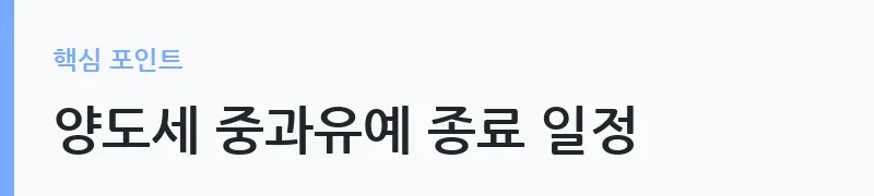 2026년 부동산 양도소득세 세제개편 핵심 정리 — 양도세 중과유예 종료 일정